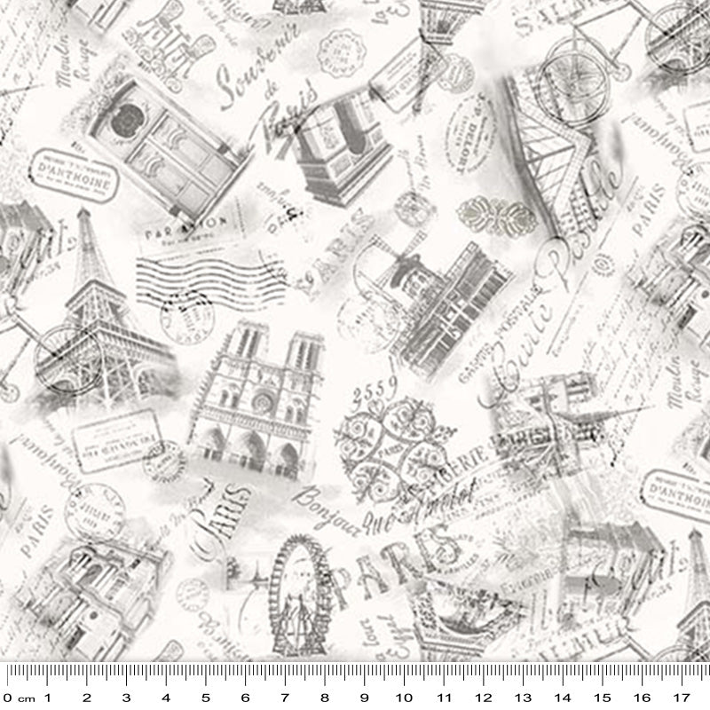 Michael Miller Fabrics - We'll Always Have Paris - Silhouettes DeParis - 11157T