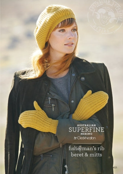 Cleckheaton - Fishermans Rib Beret & Mitts - 451