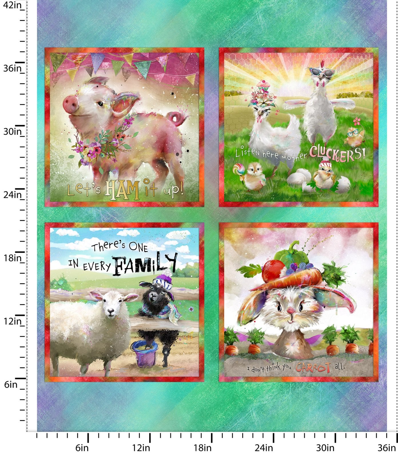 3 Wishes Fabric - Back To The Farm - *Panel*