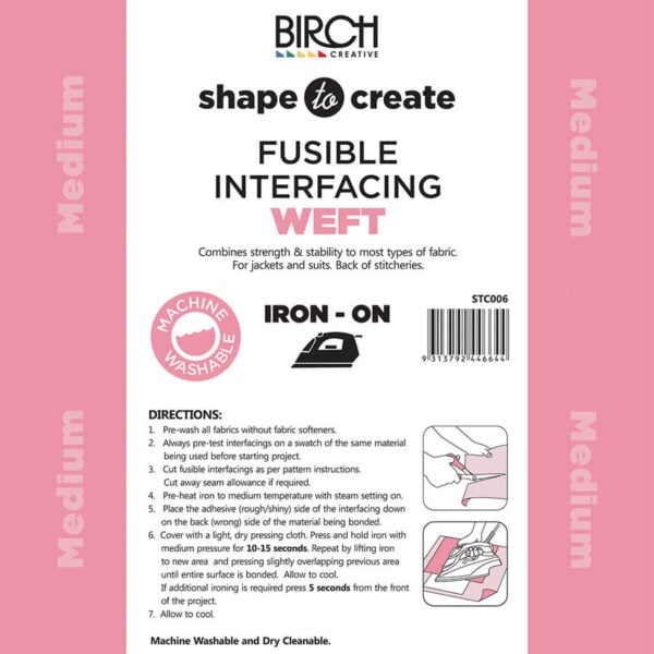 SHAPE TO CREATE - Fusible Interfacing - Weft Medium