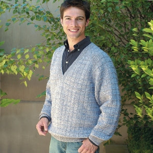 PT 8134 - Mens Grid Pullover - Knitting Pattern
