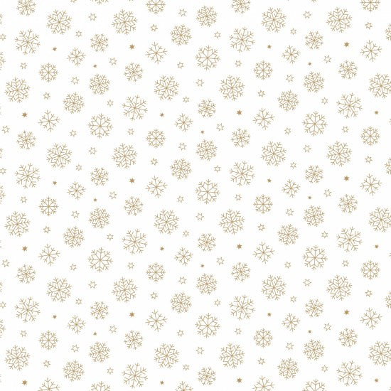 Nutex - White Christmas - Gold Snowflakes - #81730