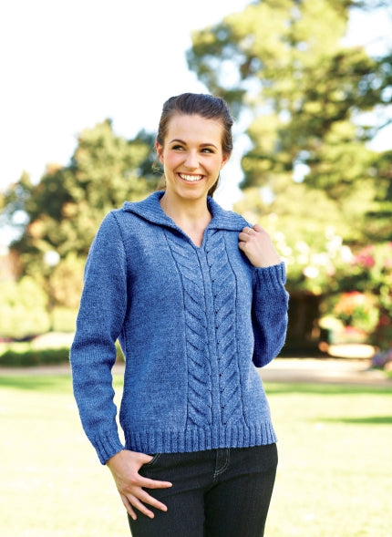 Bendigo Woollen Mills PT 8317 - Jumper with Cable Twist - Knitting Pattern