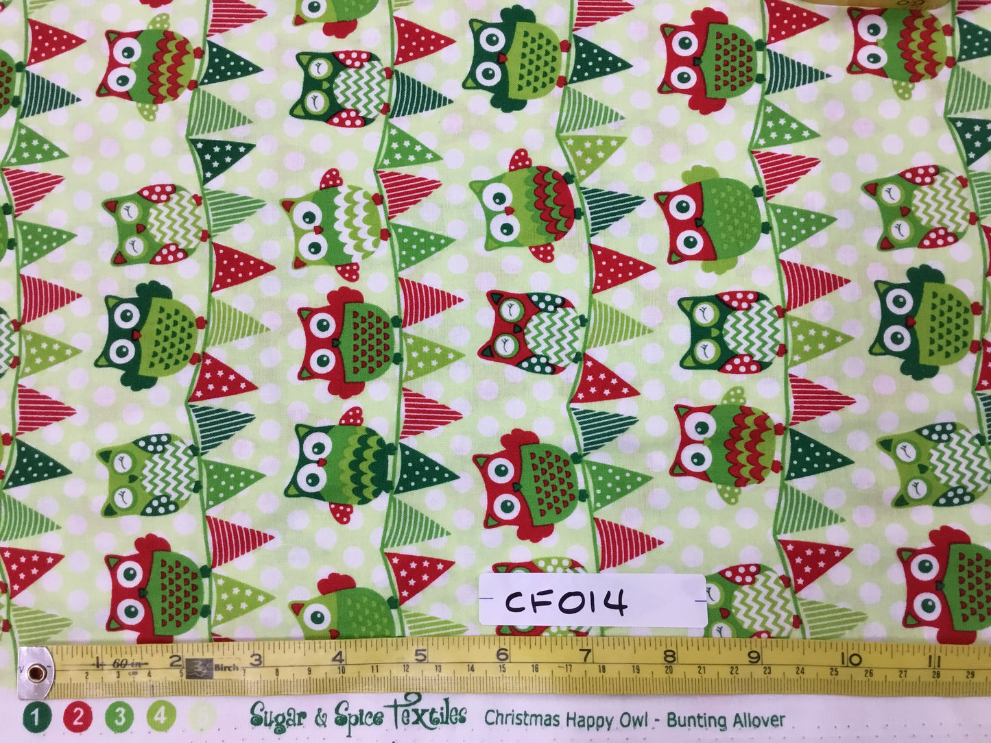 Sugar & Spice Christmas Happy Owls Bunting Allover CF014