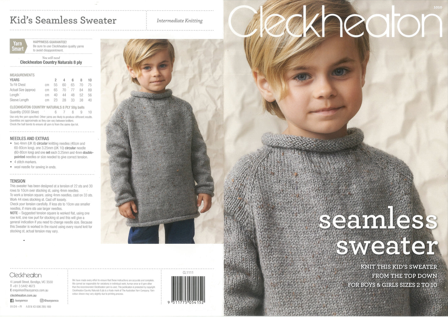 Cleckheaton Seamless Sweater pattern 1010