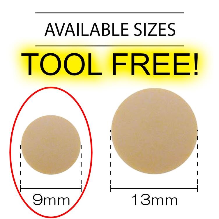 Tool Free Press Studs - 9mm