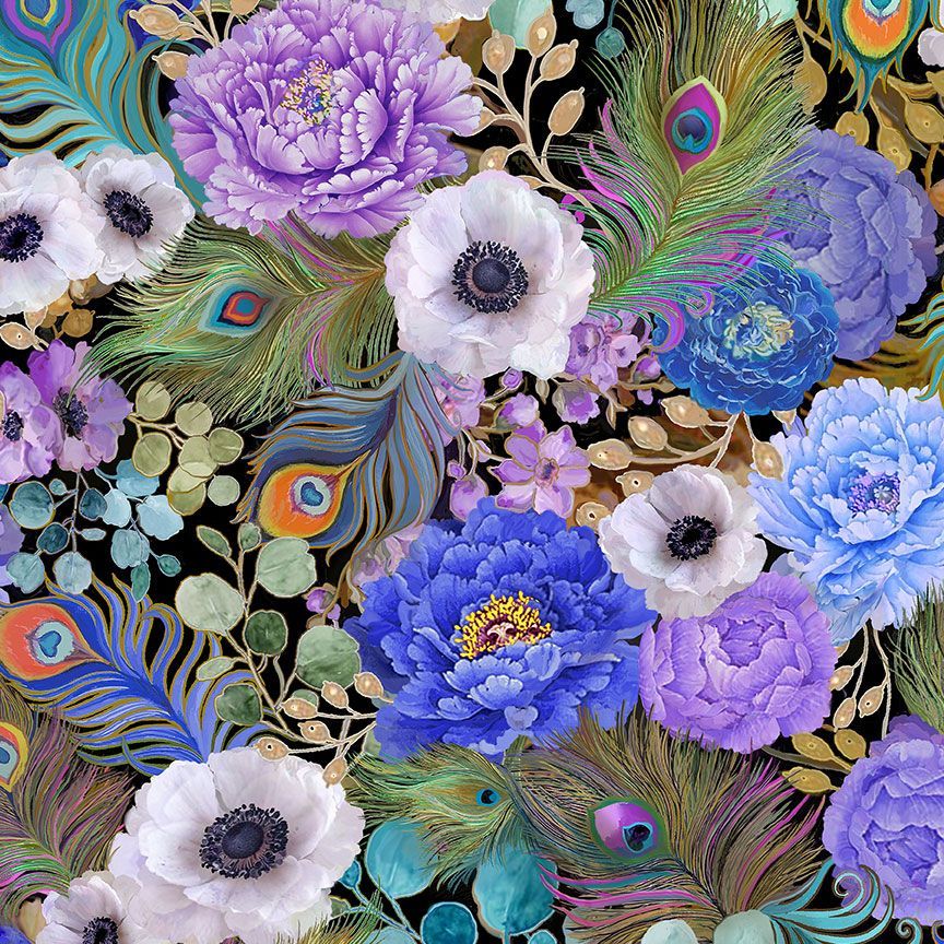 Timeless Treasures Fabrics - Peacocks - #CD2582