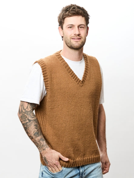 The Brendan Vest - Adults Knitting Pattern | PT 8681
