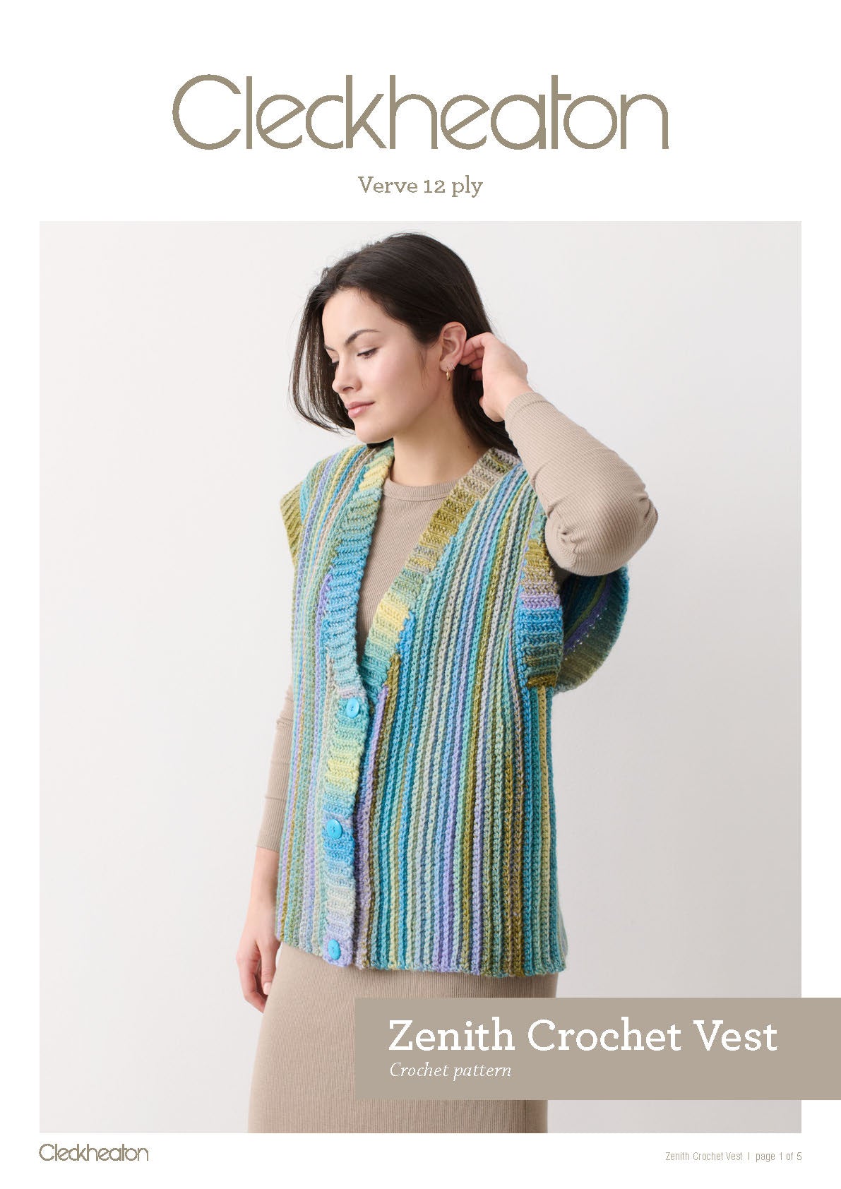 Cleckheaton 3011 zenith crochet vest verve 12ply