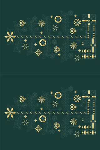 Devonstone Collection - Green Tree Sashiko Panel - #DVC1007