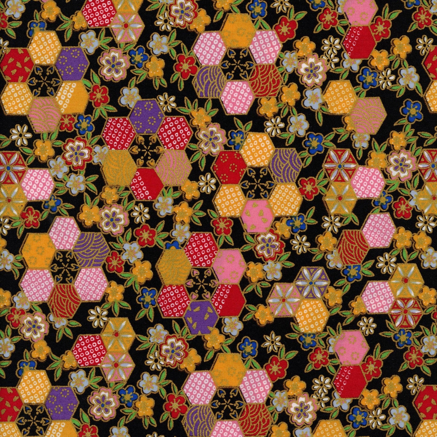 Kyoto Patchwork - Golden Hexagons