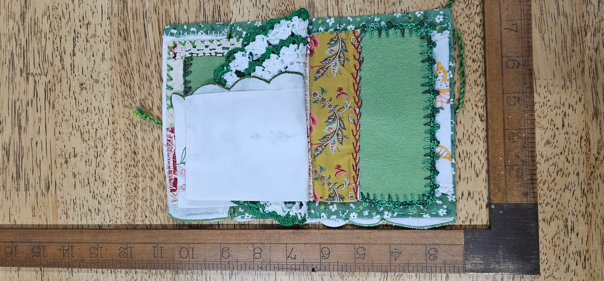 Hand stitched Needle Book Delicate Green