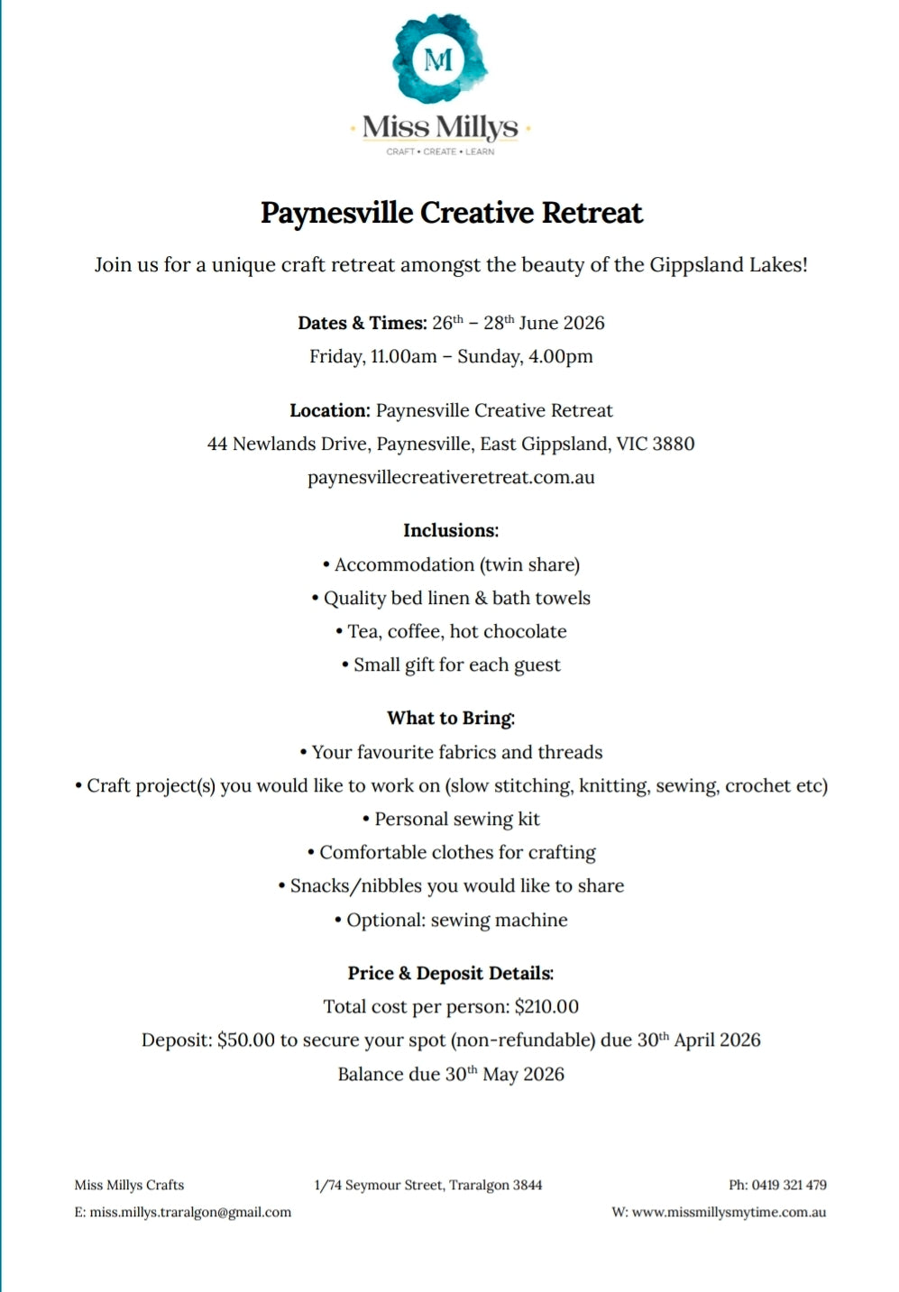 Paynesville Creative Retreat