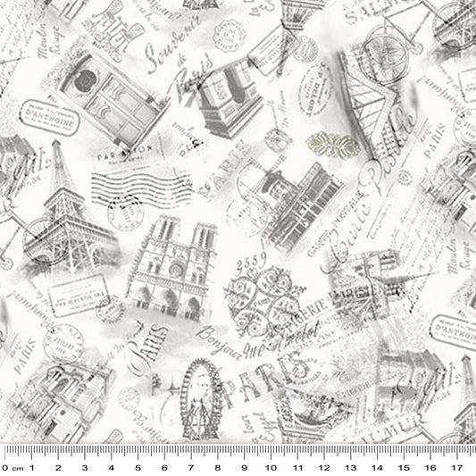 Michael Miller Fabrics - We'll Always Have Paris - Silhouettes DeParis - 11157T