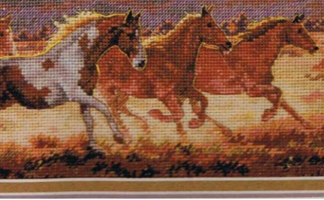 The Gold Collection Petites - Stallions At Dusk - Cross Stitch Kit