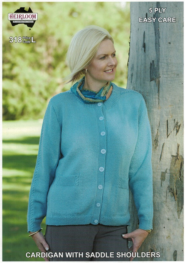 318 - Heirloom Cardigan with Saddle Shoulders