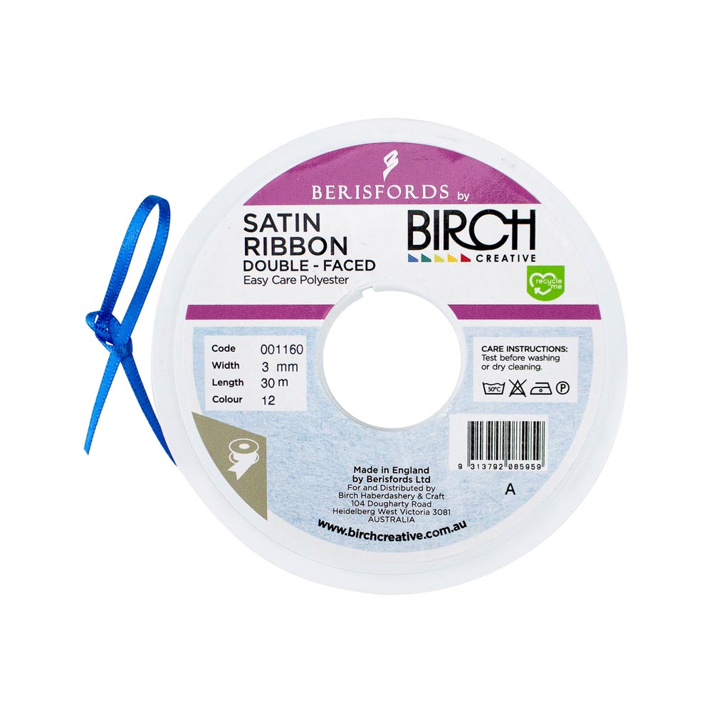 RIBBON POLY SATIN DOUBLE SIDED 3MM