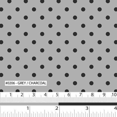 KKFabrics - Polka Dot - Grey/Black
