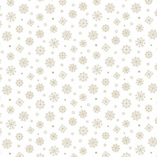 Nutex - White Christmas - Gold Snowflakes - #81730