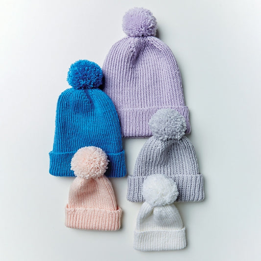 Bendigo Woollen Mills pt 8572 4, 8 and 10 ply Ribbed Beanies