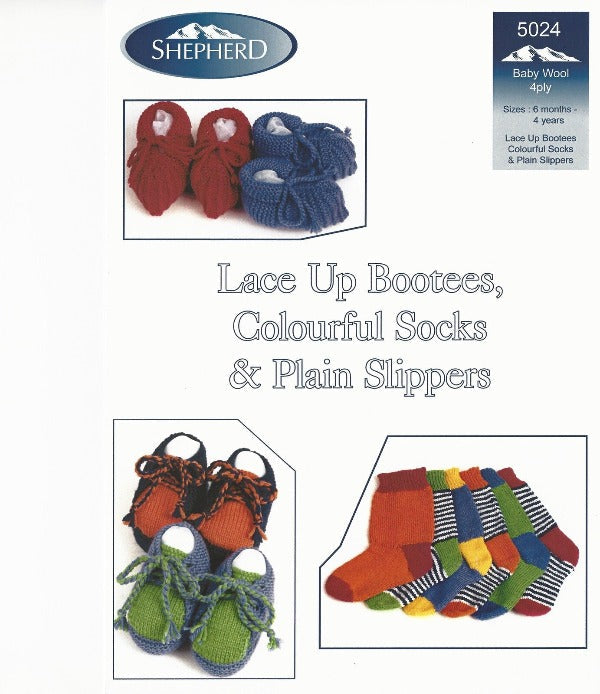 Shepherd - Lace Up Bootees, Colourful Socks & Plain Slippers - 5024