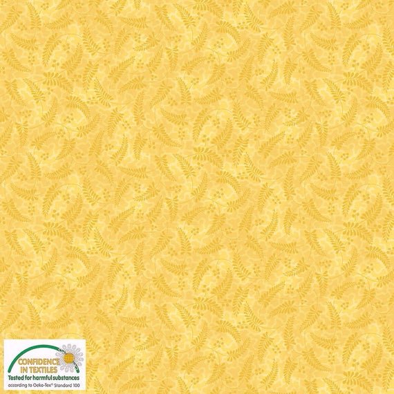 Stof fabric - Colourflow - Yellow Fern Leaves - #4500-946