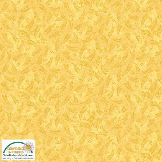 Stof fabric - Colourflow - Yellow Fern Leaves - #4500-946