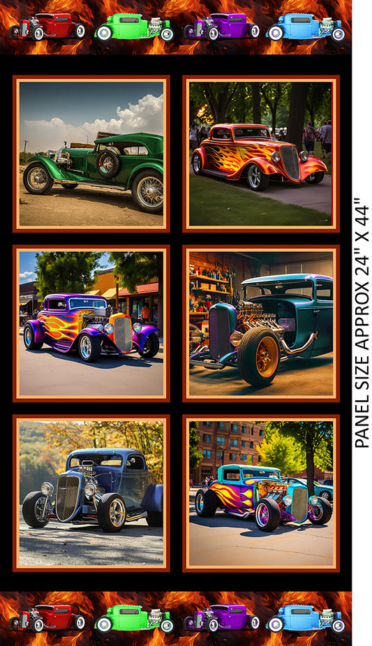 KK Fabrics - Hot Rods - #4099A (Panel)