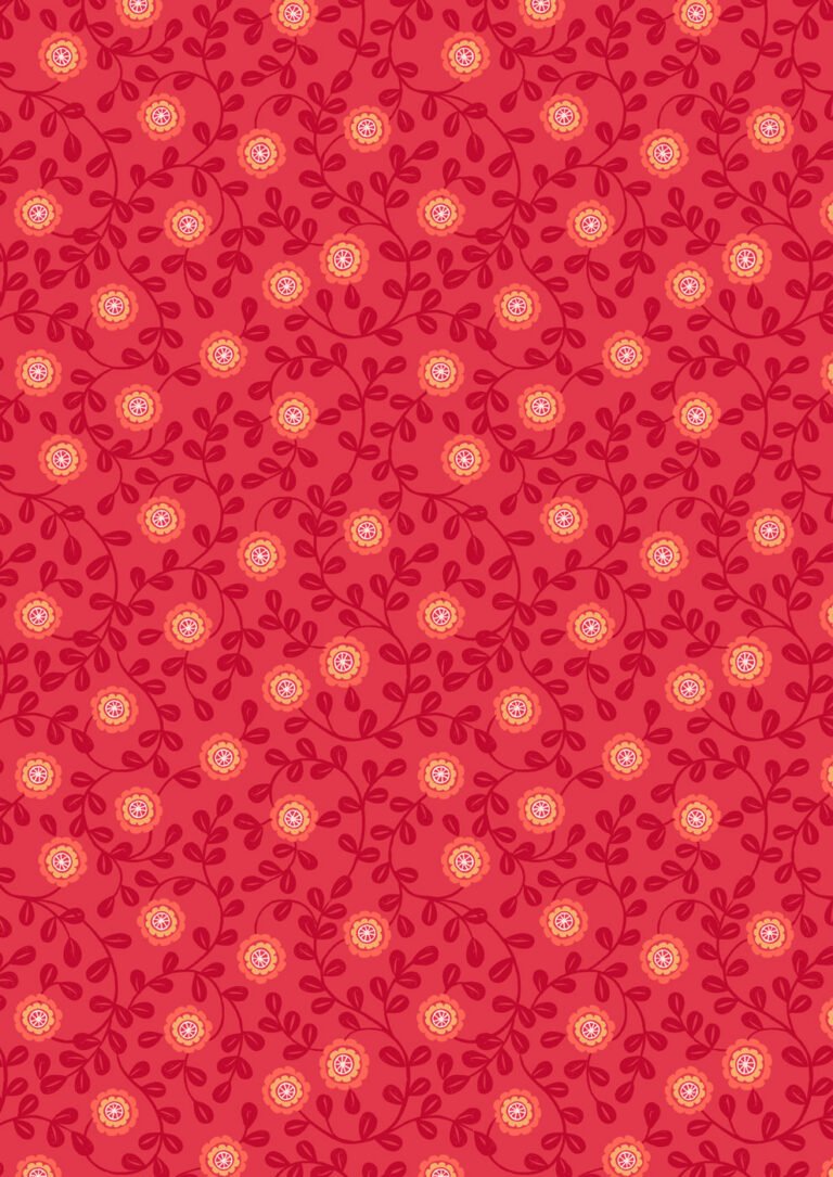Lewis & Irene - Matryoshka  - Floral on Red - #A569