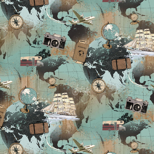 Clothworks - Explore - World Map - Y4297-103