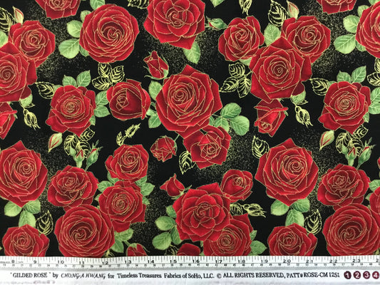 Timeless Treasures Fabric - Gilded Rose - Patt# CM-1251