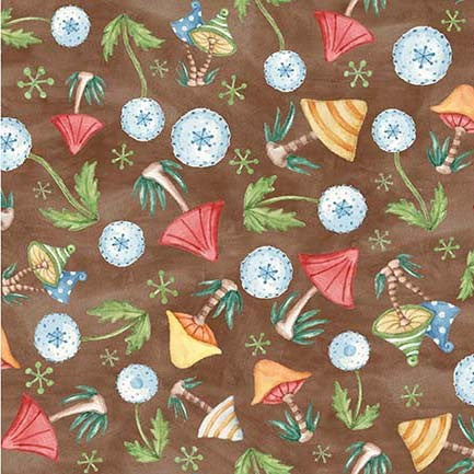 Michael Miller Fabrics - Tossed Mushrooms- Patt# DDC11237