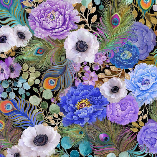 Timeless Treasures Fabrics - Peacocks - #CD2582