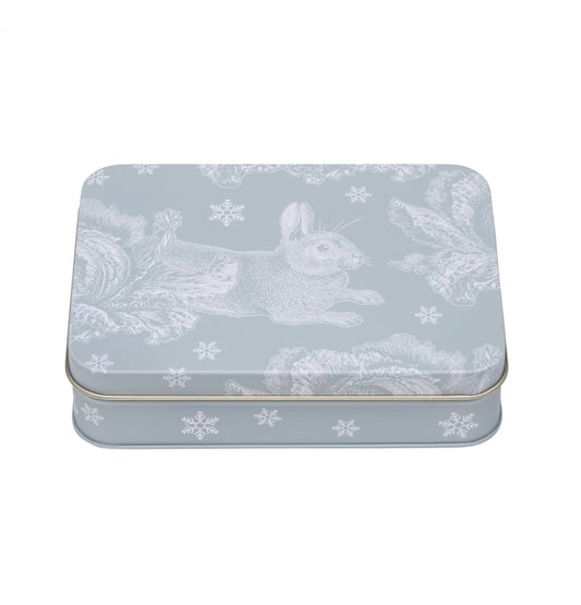 Small Winter Rabbit Rectangle Tin