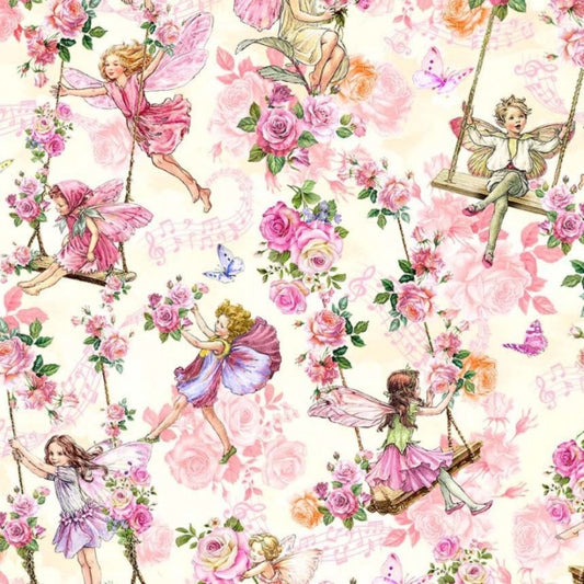 Michael Miller Fabrics - Spring Songs Fairies - Garden Swings - #4054-50C