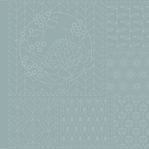 Devonstone Collection - Botanical Sashiko Panel - #DV4072