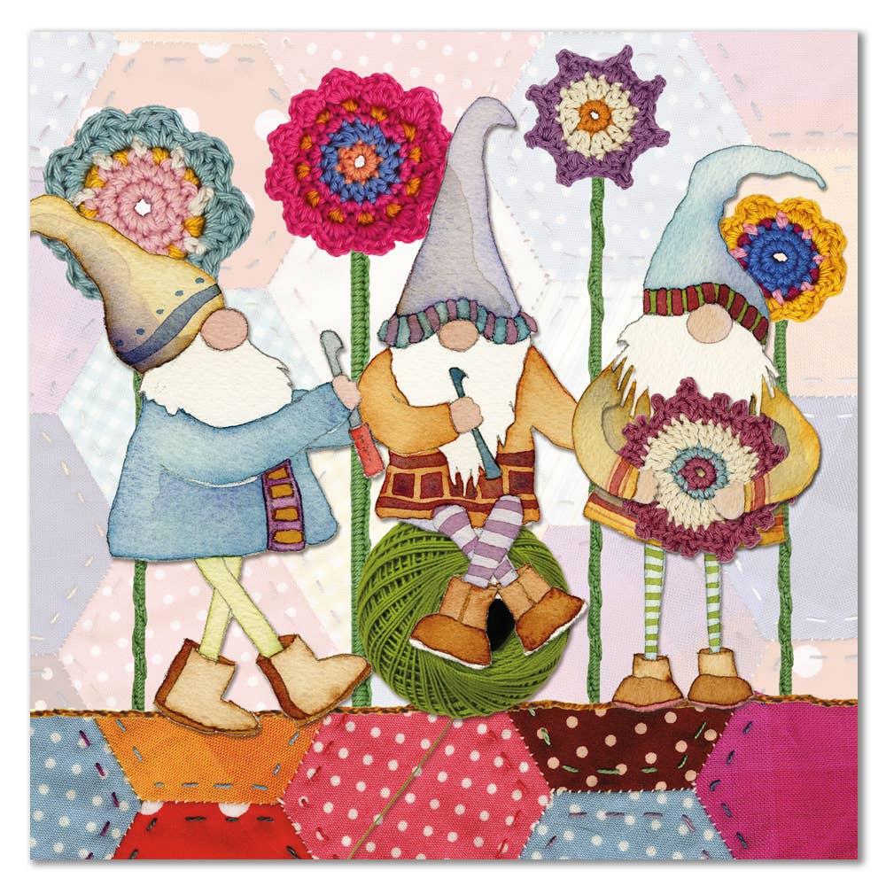Crocheting Gnomes - Card