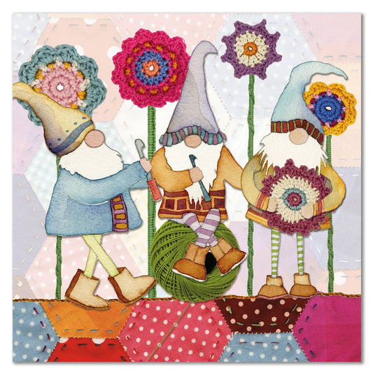 Crocheting Gnomes - Card