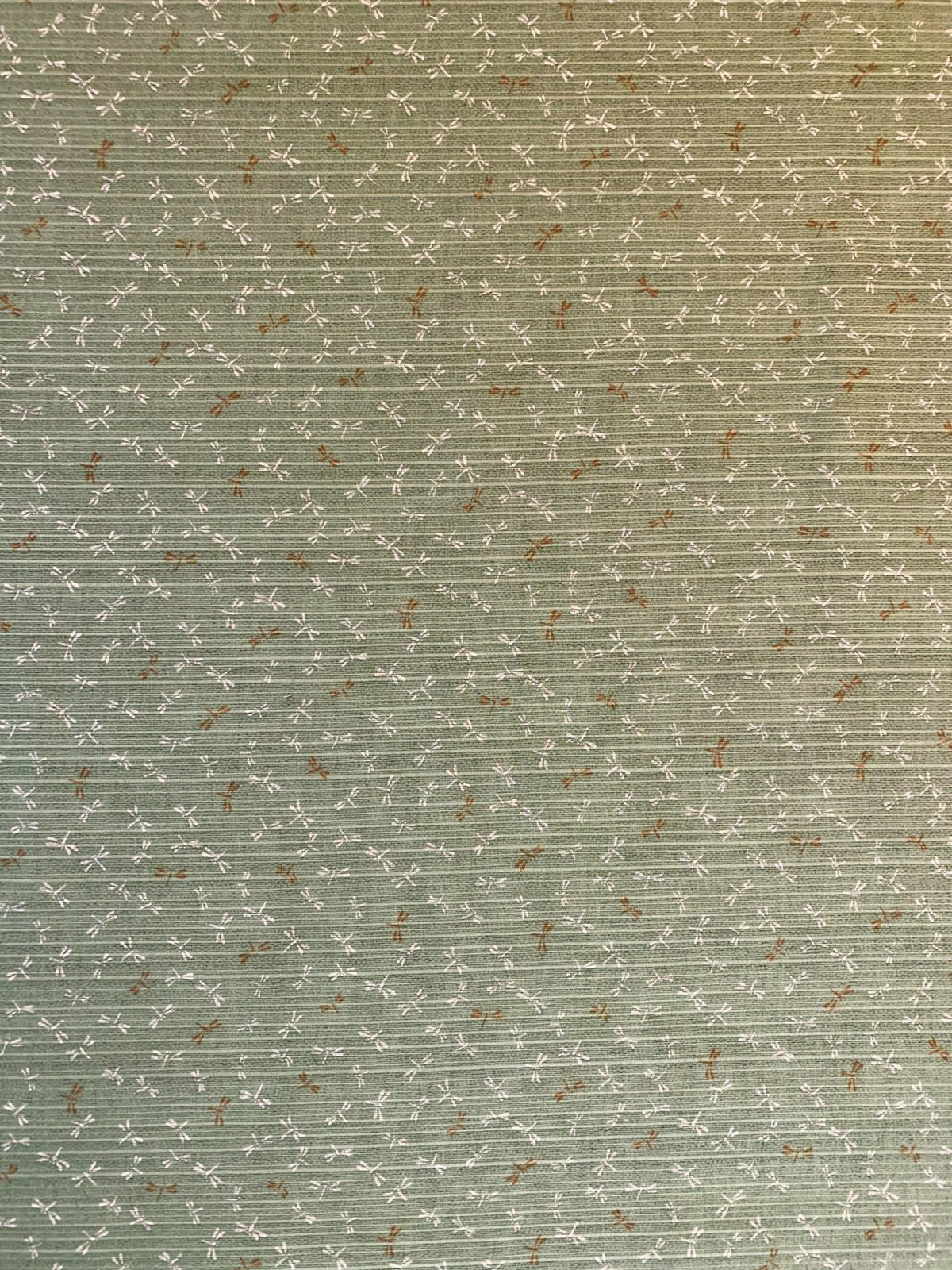 Sevenberry - Double Sided Cotton Shantung - Green Dragon Fly/Brown