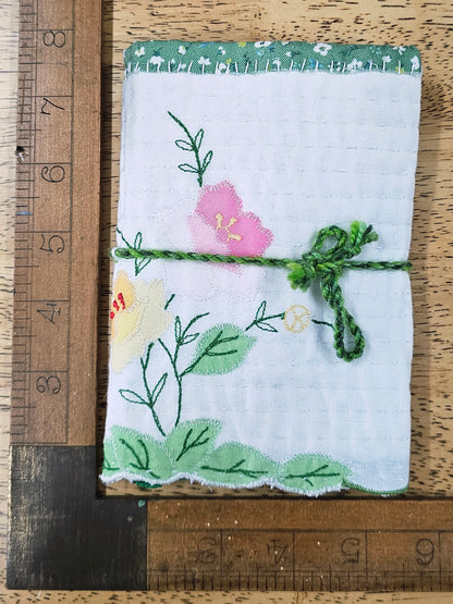 Hand stitched Needle Book Delicate Green