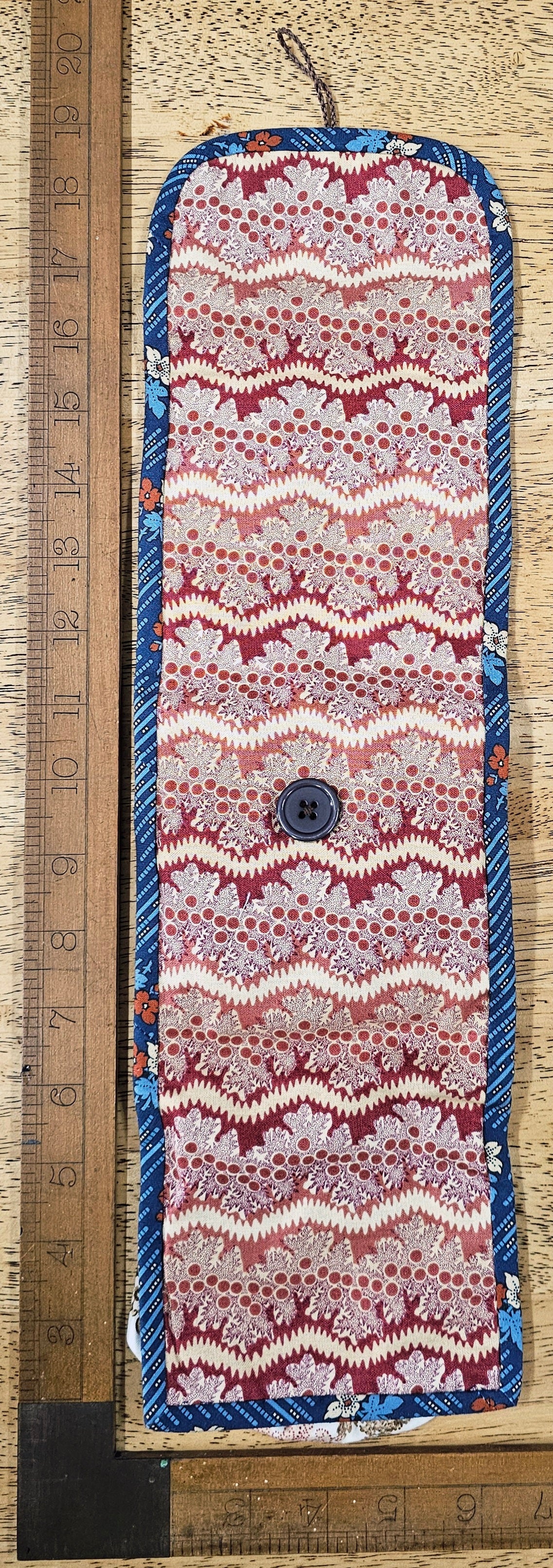 Huswif Blue & Red Slow Stitched