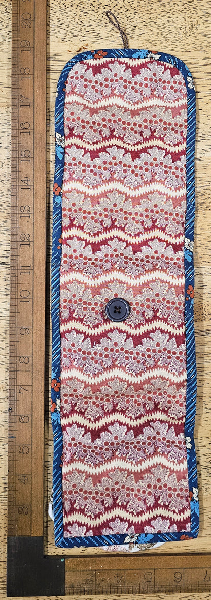 Huswif Blue & Red Slow Stitched