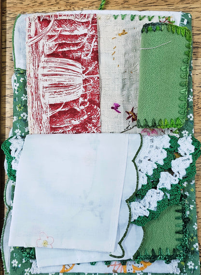 Hand stitched Needle Book Delicate Green