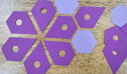 EPP Jewels 1" x 18 pieces + 3 matching hexagons