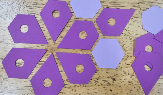 EPP Jewels 1" x 18 pieces + 3 matching hexagons