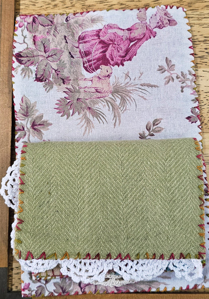 Hand stitched Needle Book French Vintage