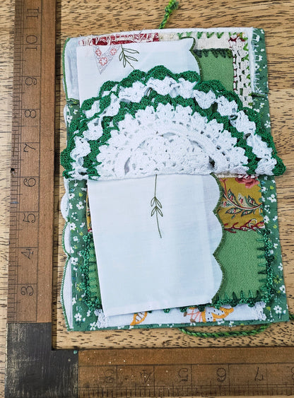 Hand stitched Needle Book Delicate Green
