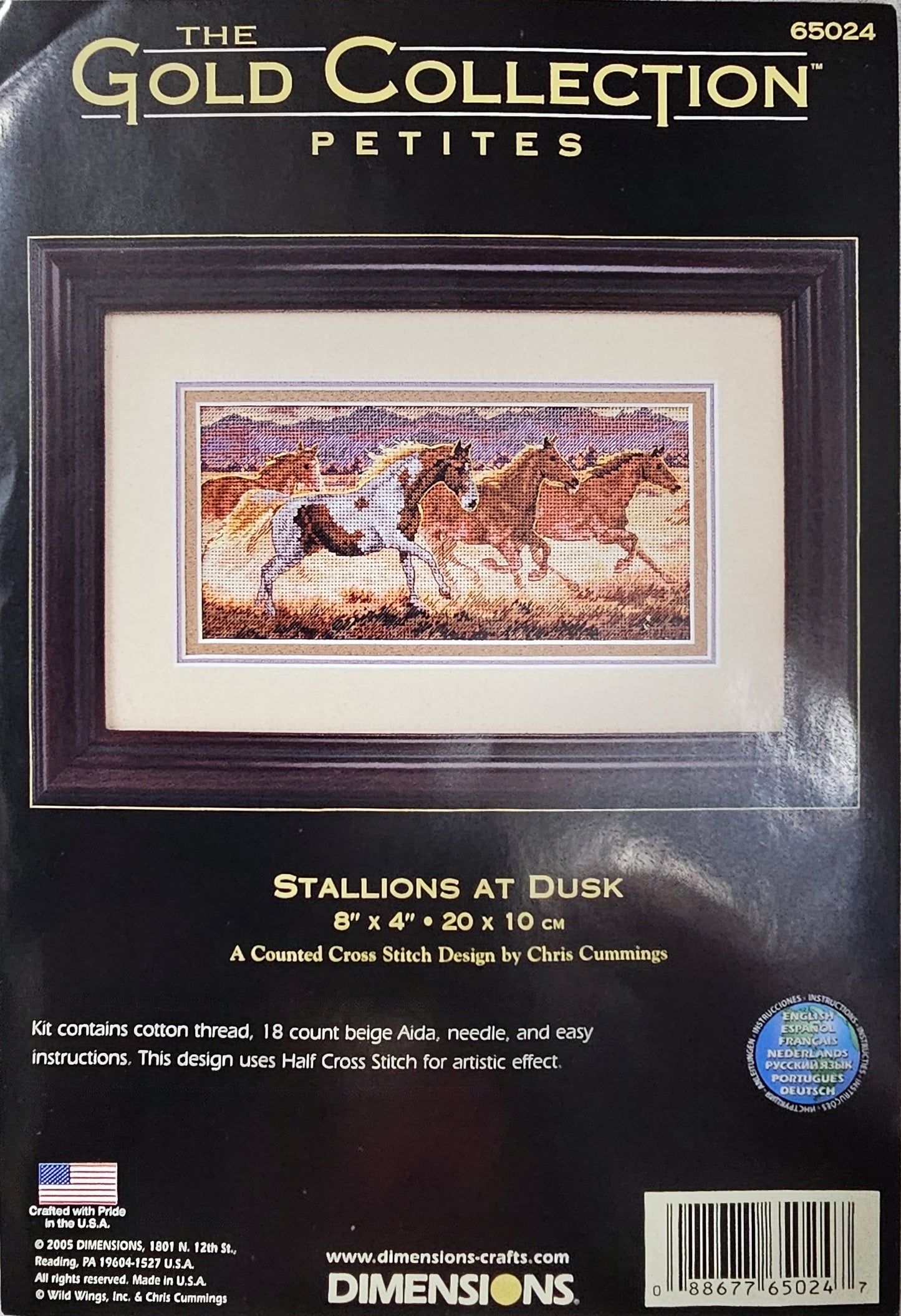 The Gold Collection Petites - Stallions At Dusk - Cross Stitch Kit