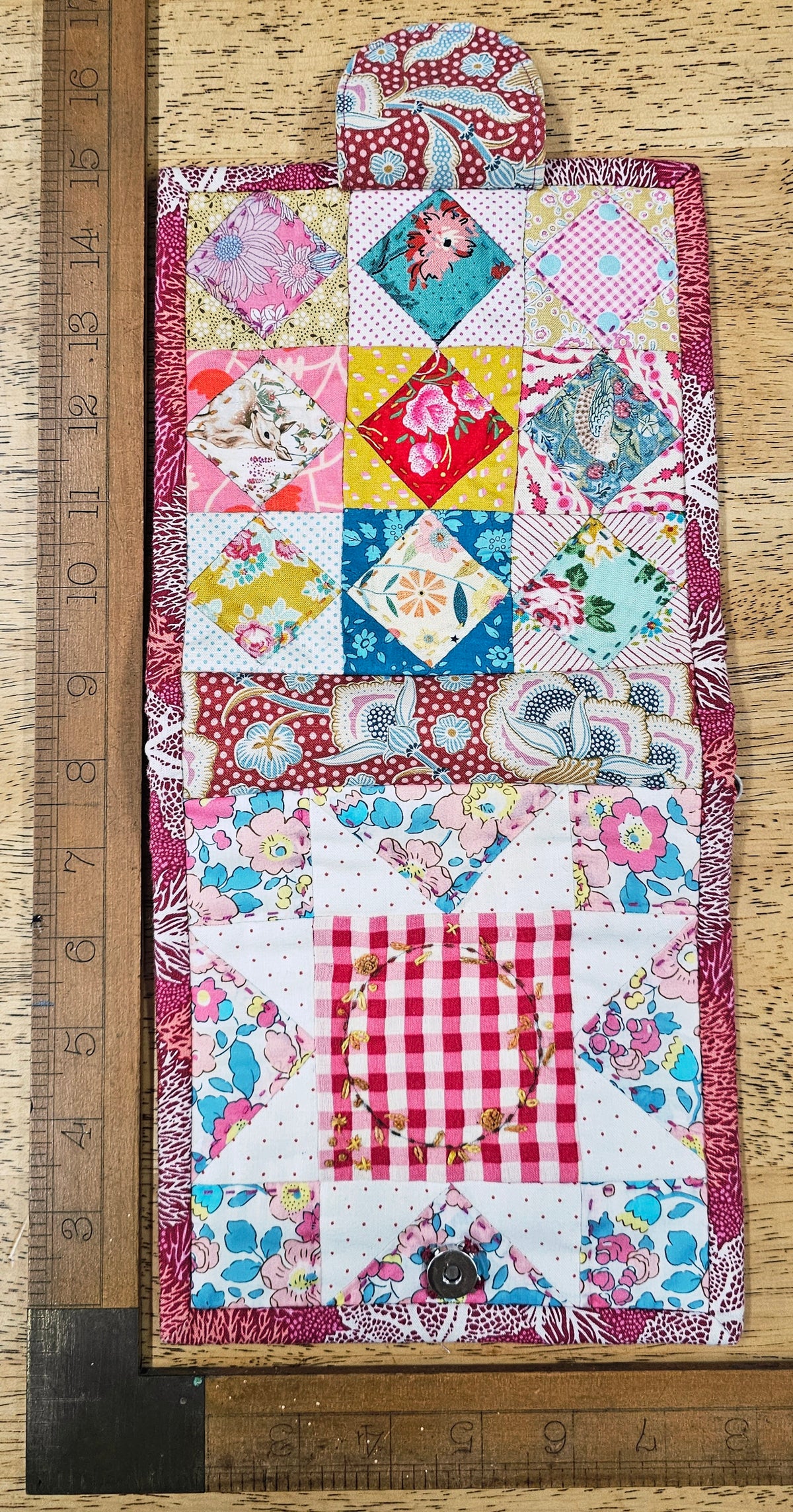 Hand stitched Project Pouch with Window pocket