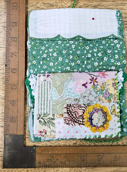 Hand stitched Needle Book Delicate Green